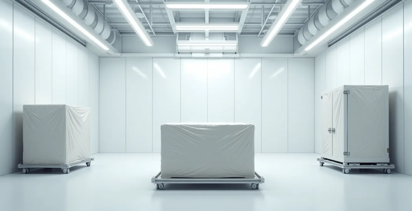 Sas d'acclimatation professionnel avec contrôle climatique pour œuvres d'art en transit